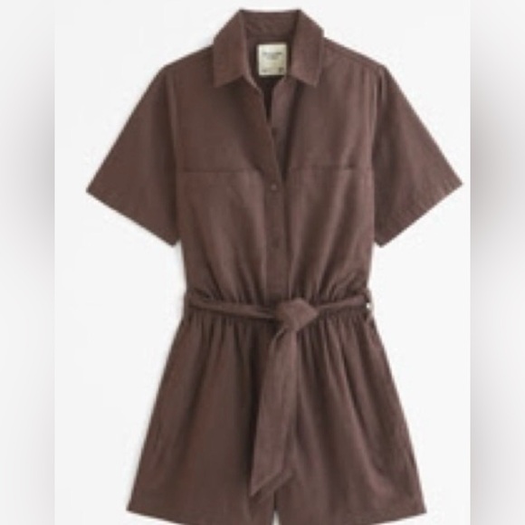 Abercrombie & Fitch Pants - Abercrombie & Fitch utility linen blend romper size medium